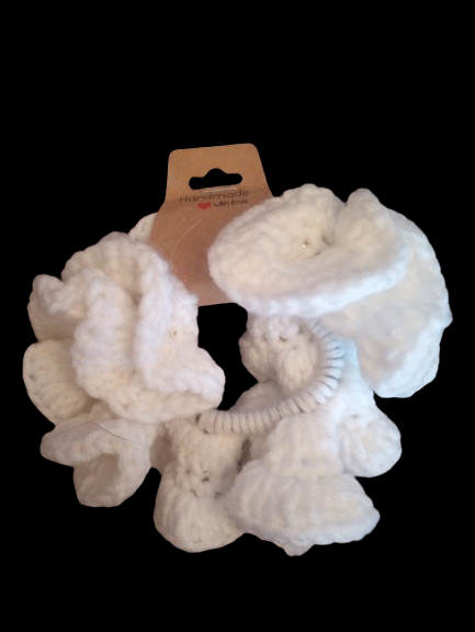 Large White Scrunchie