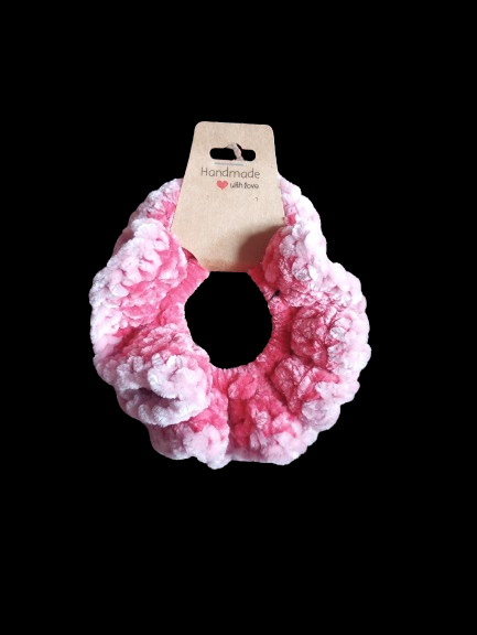 Small Multicolor Pink Velvet Scrunchie