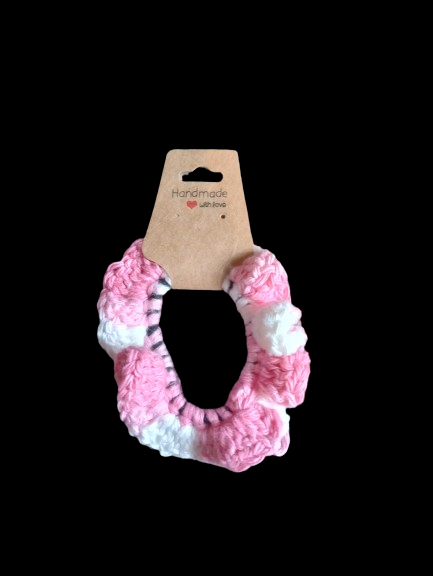 Small Pink/White Scrunchie