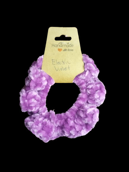 Small Velvet Bright Purple Scrunchie