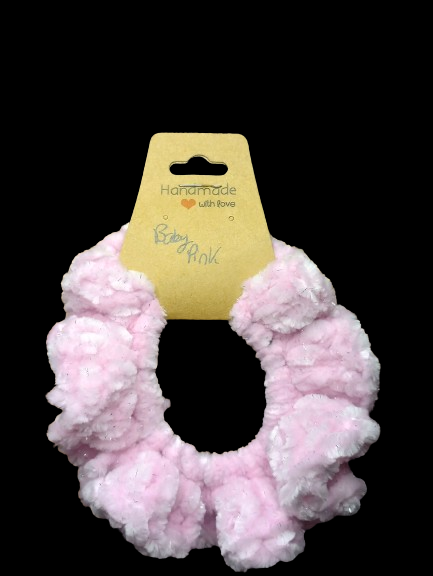 Small Pink Velvet Scrunchie